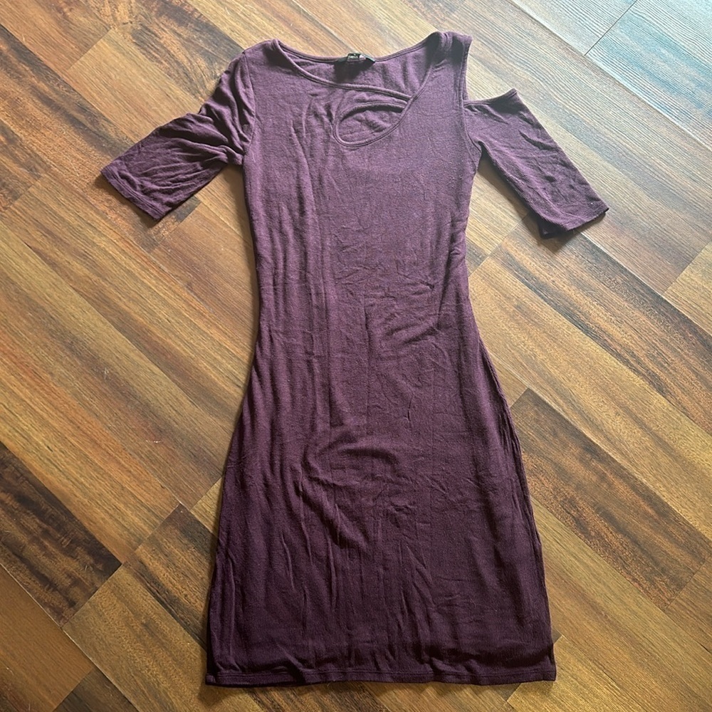 Goldray Size Small Purple Double Knit Dress Off the Shoulder - Picture 5 of 10